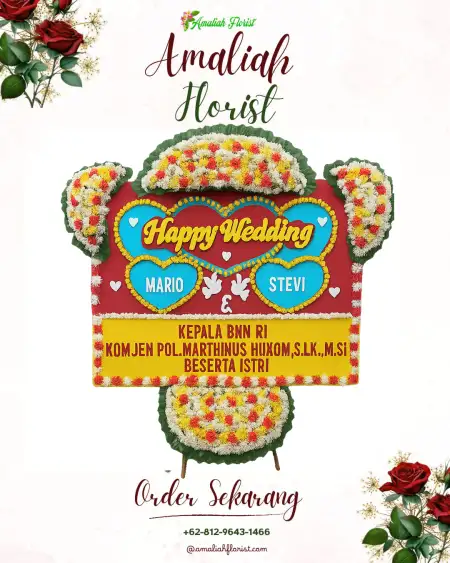 Papan Bunga Pernikahan Wina